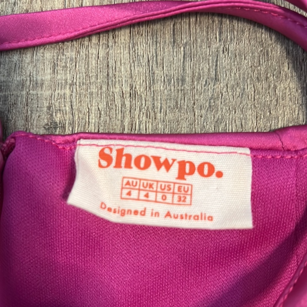 Showpo silk pink dress lace up back worn once size 0 - Picture 2 of 4